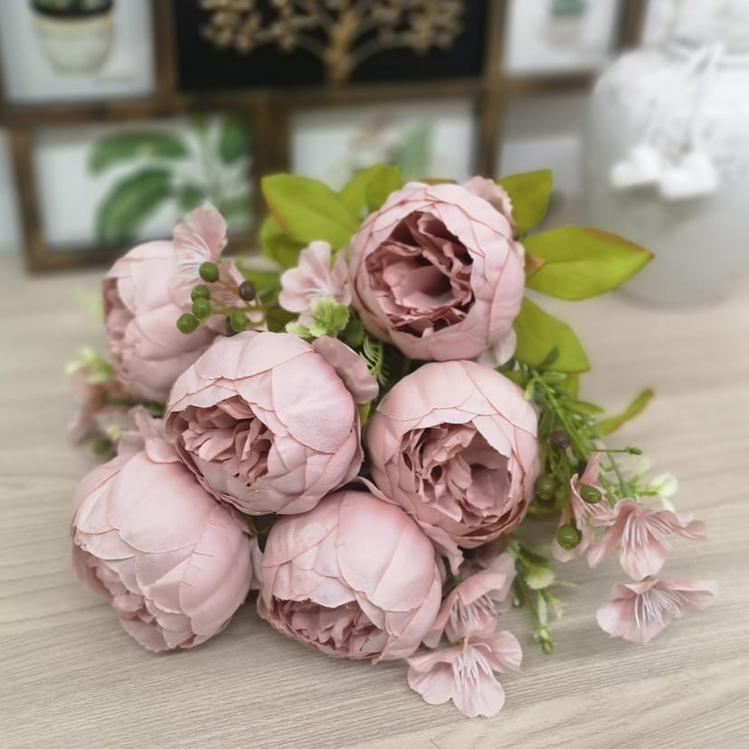 Искусственные цветы в Нижнекамске | Цветы искусственные «Пионы», розовый, винтаж, букет