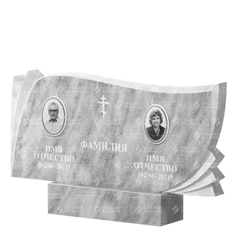 Памятники из мрамора в Нижнекамске | Двойной мраморный памятник ФМ-265