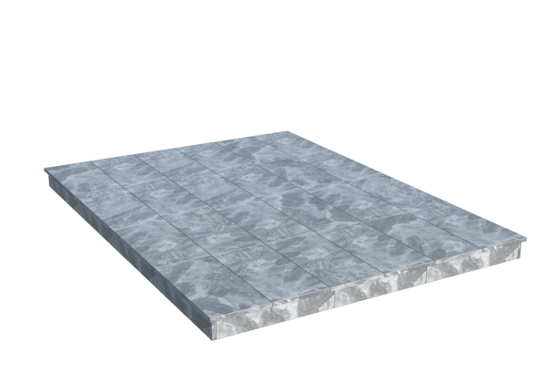 Площадки на могилу в Нижнекамске | Площадка с вертикальной (10 см) мраморной облицовкой