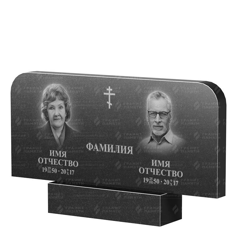Памятники из гранита двойные в Нижнекамске | Двойной гранитный памятник ФГ-254