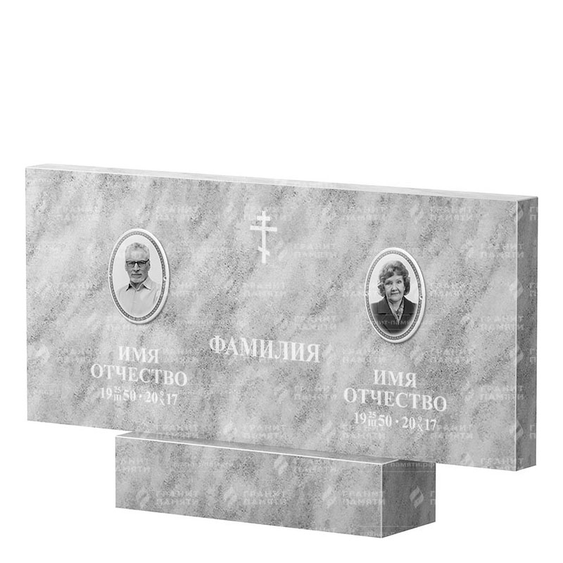 Памятники из мрамора в Нижнекамске | Двойной мраморный памятник, прямой
