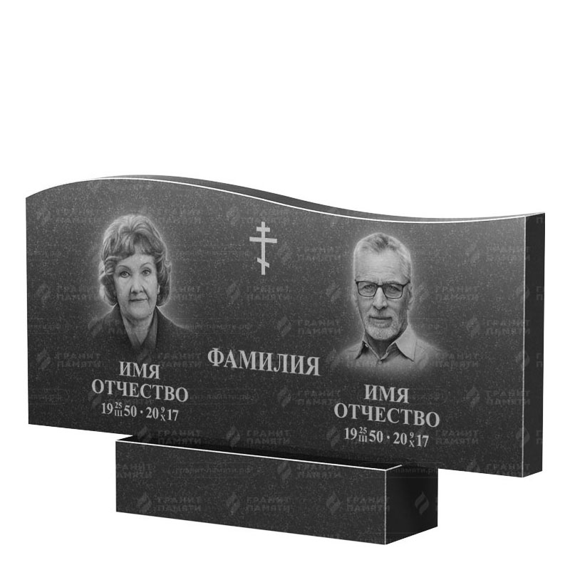 Памятники из гранита двойные в Нижнекамске | Двойной гранитный памятник ФГ-255