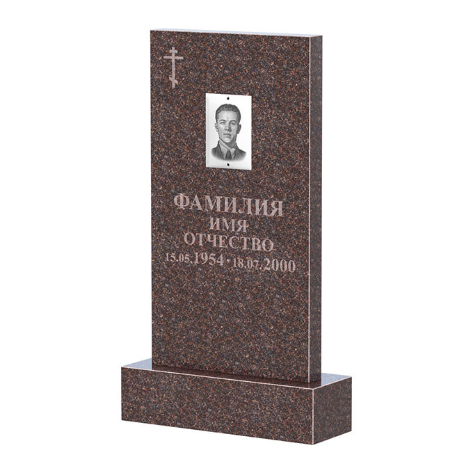 Памятники из цветного гранита в Нижнекамске | Памятник из гранита Карел Brown прямой