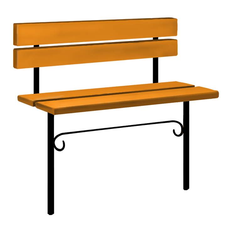 Металлические оградки, столы, скамейки в Нижнекамске | Скамейка №4 со спинкой