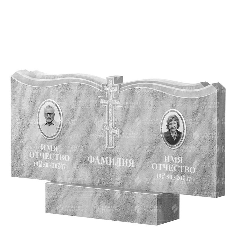 Памятники из мрамора в Нижнекамске | Двойной мраморный памятник ФМ-262