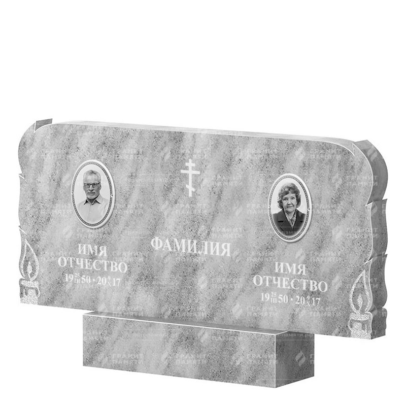 Памятники из мрамора в Нижнекамске | Двойной мраморный памятник ФМ-133