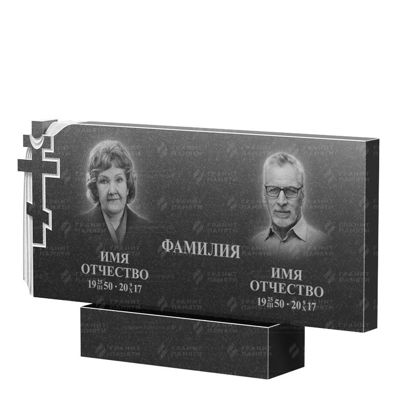 Памятники из гранита двойные в Нижнекамске | Двойной гранитный памятник ФГ-139