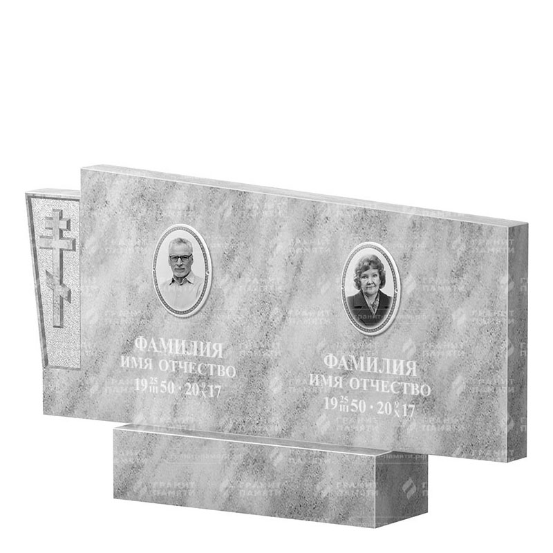 Памятники из мрамора в Нижнекамске | Двойной мраморный памятник ФМ-137