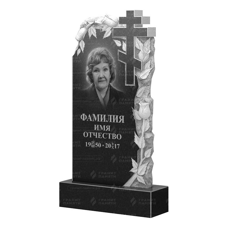 Памятники из гранита с цветами в Нижнекамске | Гранитный памятник ФГ-088