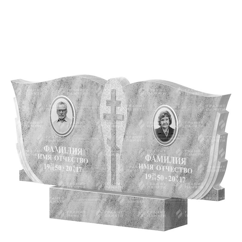 Памятники из мрамора в Нижнекамске | Двойной мраморный памятник ФМ-136