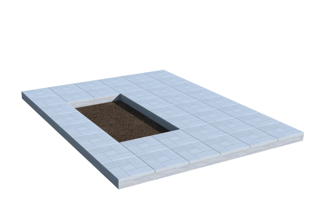 Площадки на могилу в Нижнекамске | Площадка с тротуарной плиткой (под цветник)