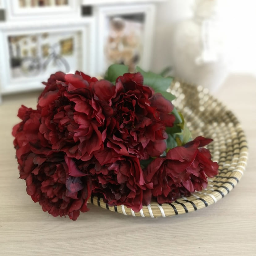 Искусственные цветы в Нижнекамске | Цветы искусственные «Пионы», бордовые, букет