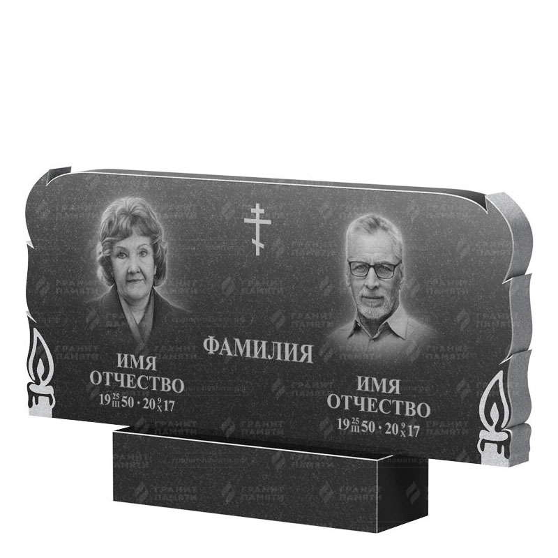 Памятники из гранита двойные в Нижнекамске | Двойной гранитный памятник ФГ-133