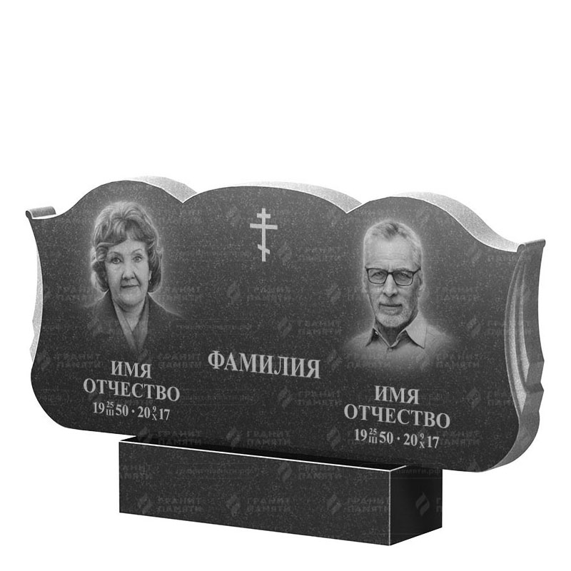 Гранитные памятники в Нижнекамске | Двойной гранитный памятник ФГ-261