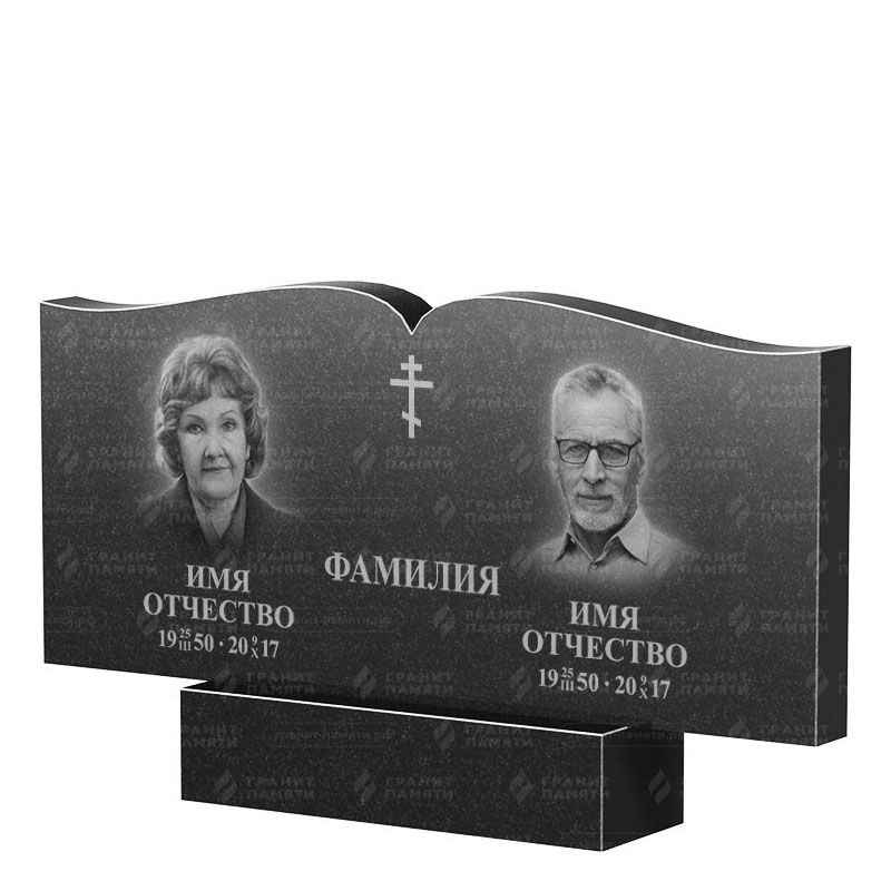 Гранитные памятники в Нижнекамске | Двойной гранитный памятник ФГ-259