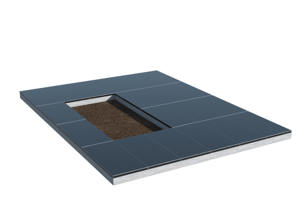 Площадки на могилу в Нижнекамске | Площадка с облицовкой гранитом Габбро (под цветник)