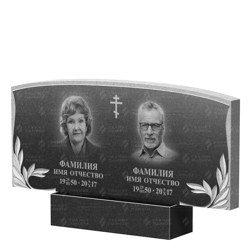 Памятники из гранита двойные в Нижнекамске | Двойной гранитный памятник ФГ-135
