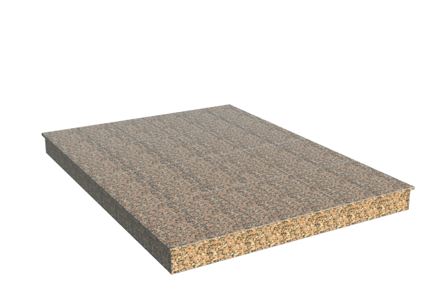 Площадки на могилу в Нижнекамске | Площадка с вертикальной (15 см) облицовкой Южно-султаевским гранитом