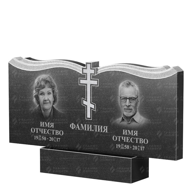 Гранитные памятники в Нижнекамске | Двойной гранитный памятник ФГ-262