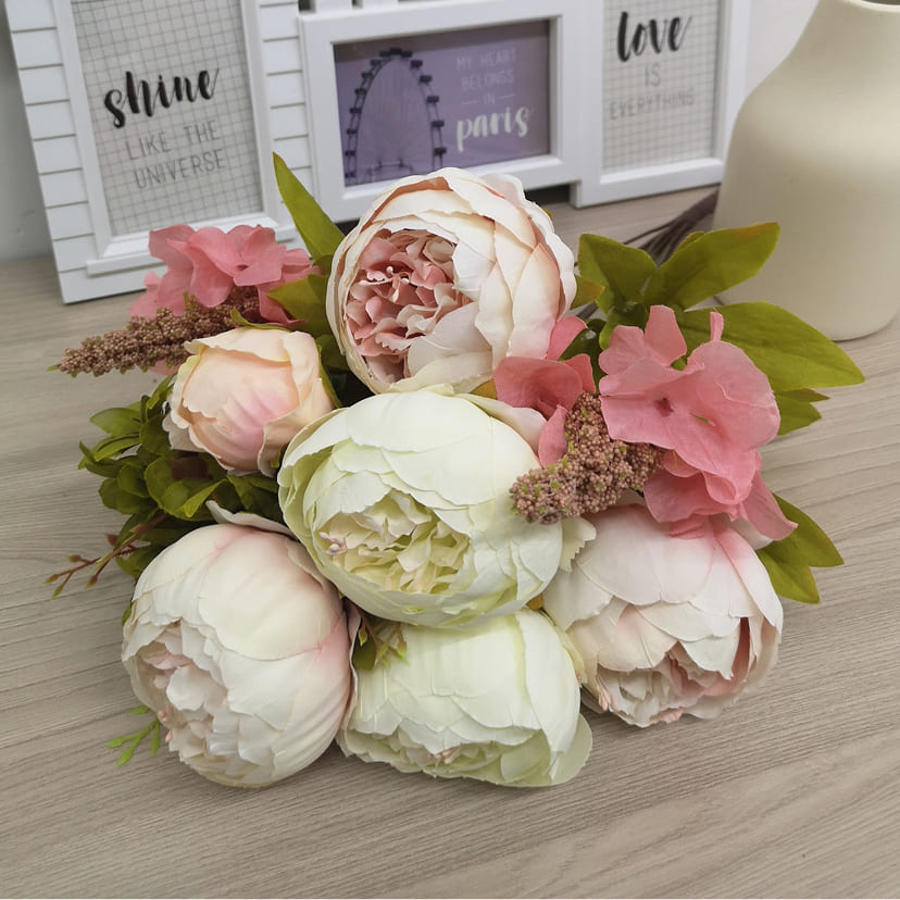 Искусственные цветы в Нижнекамске | Цветы искусственные «Пионы», молочно-розовые, букет