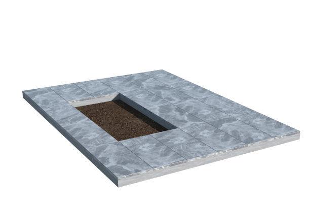 Площадки на могилу в Нижнекамске | Площадка с мраморной облицовкой (под цветник)