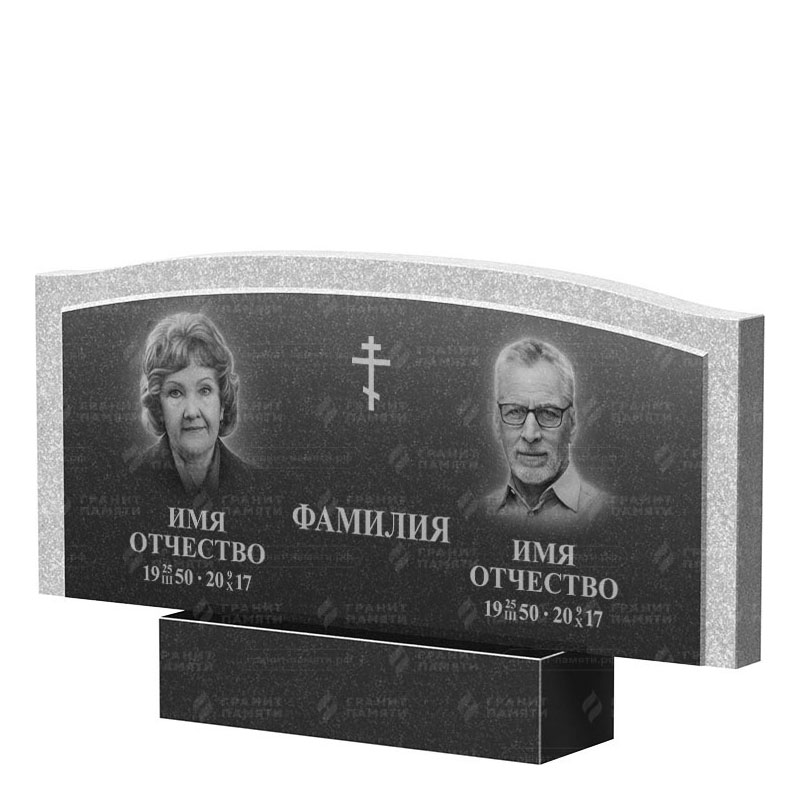 Памятники из гранита двойные в Нижнекамске | Двойной гранитный памятник ФГ-131
