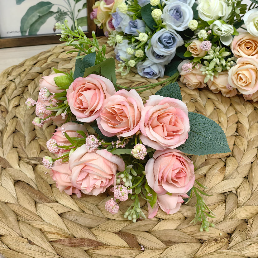 Искусственные цветы в Нижнекамске | Цветы искусственные «Розы», нежно-розовые, букет