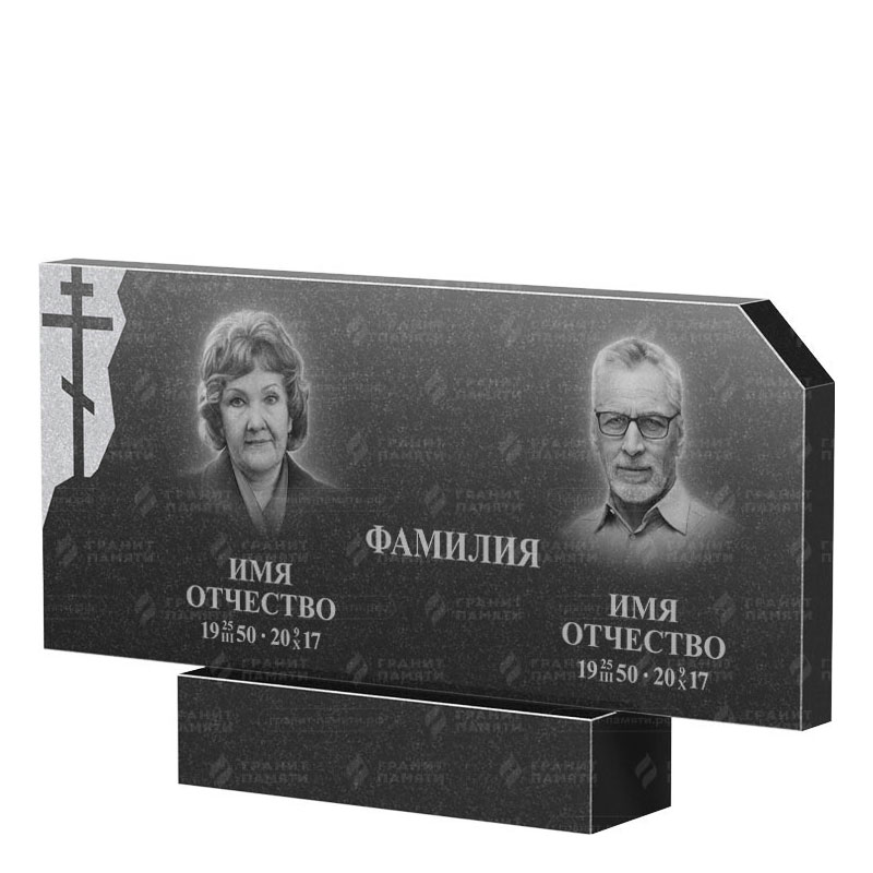 Памятники из гранита двойные в Нижнекамске | Двойной гранитный памятник ФГ-134