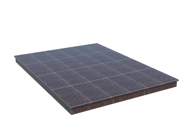 Площадки на могилу в Нижнекамске | Площадка с вертикальной (10 см) облицовкой Дымовским гранитом